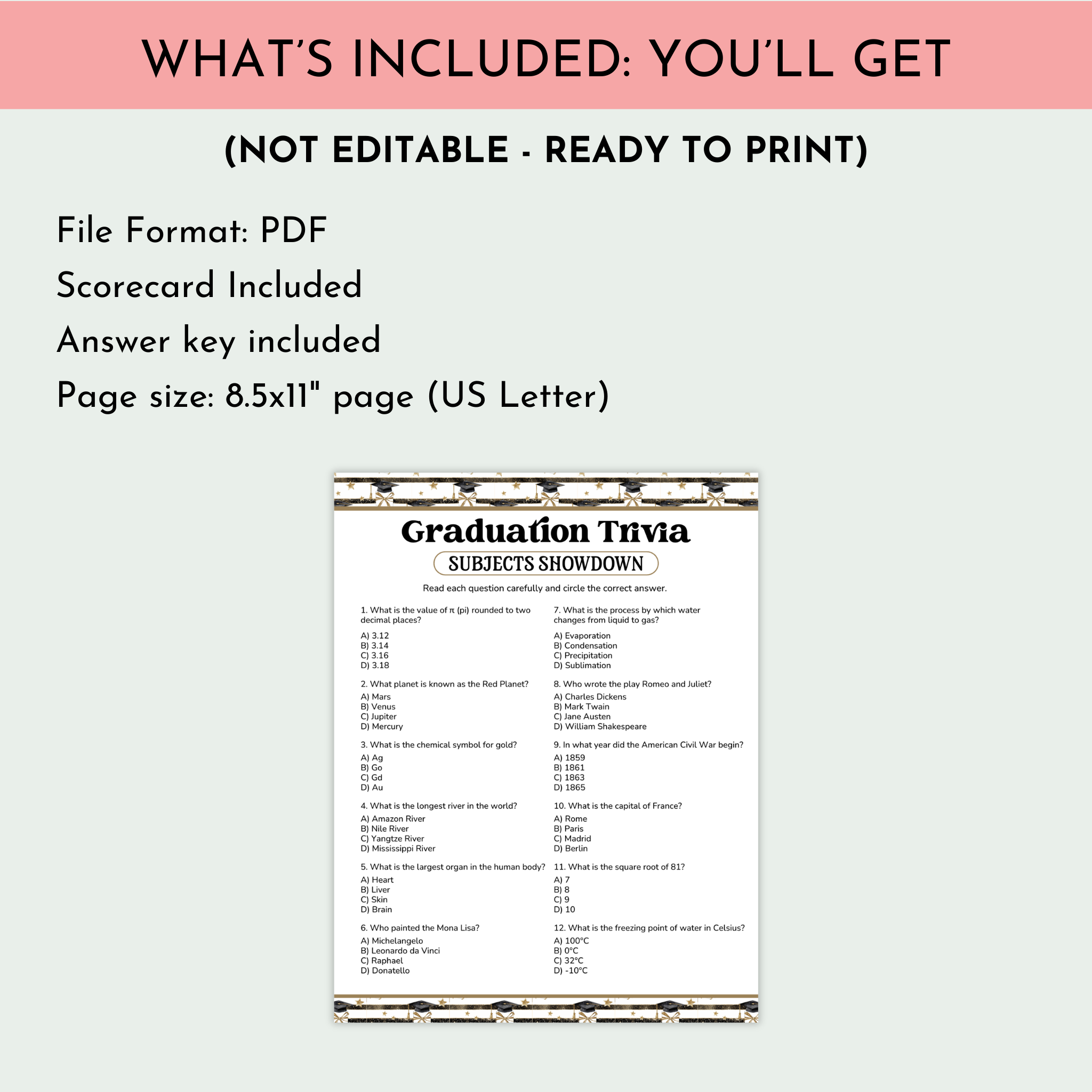 Subject Showdown Grad Game