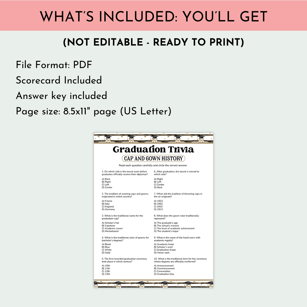 Graduation Cap & Gown Trivia