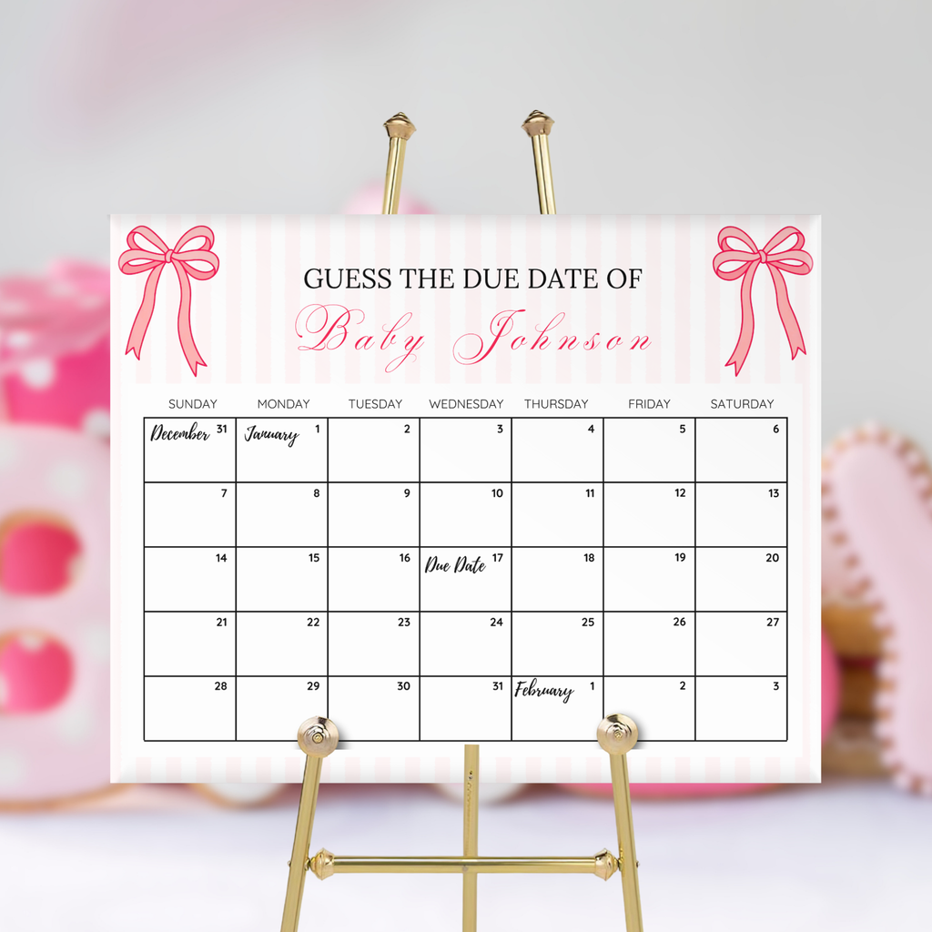 Pink Bow Baby Shower Bundle