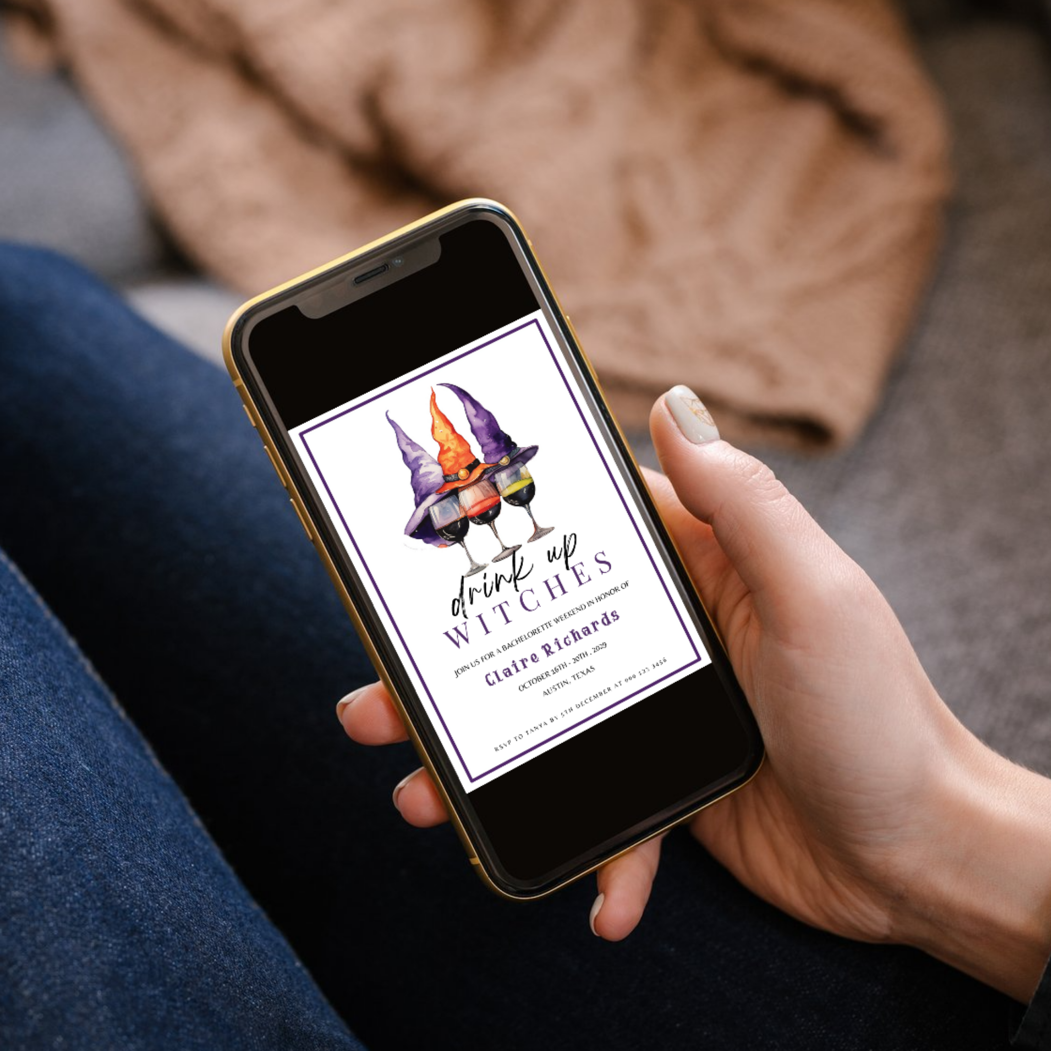 Drink Up Witches Bachelorette Invitation