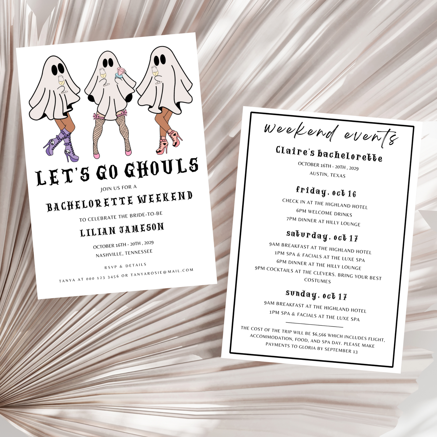 Let's Go Ghouls Bachelorette Invitation Template