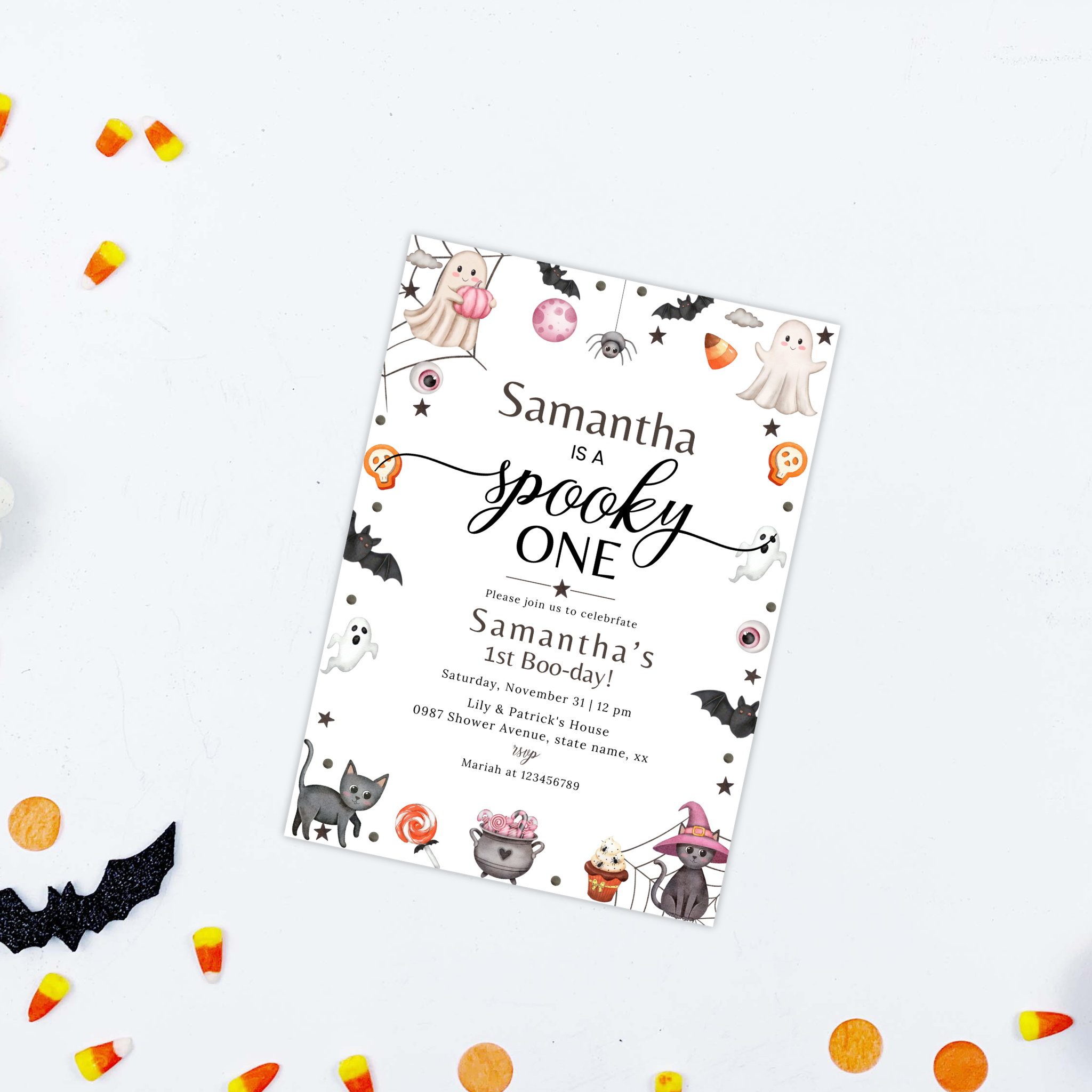 Spooky One Birthday Invitation