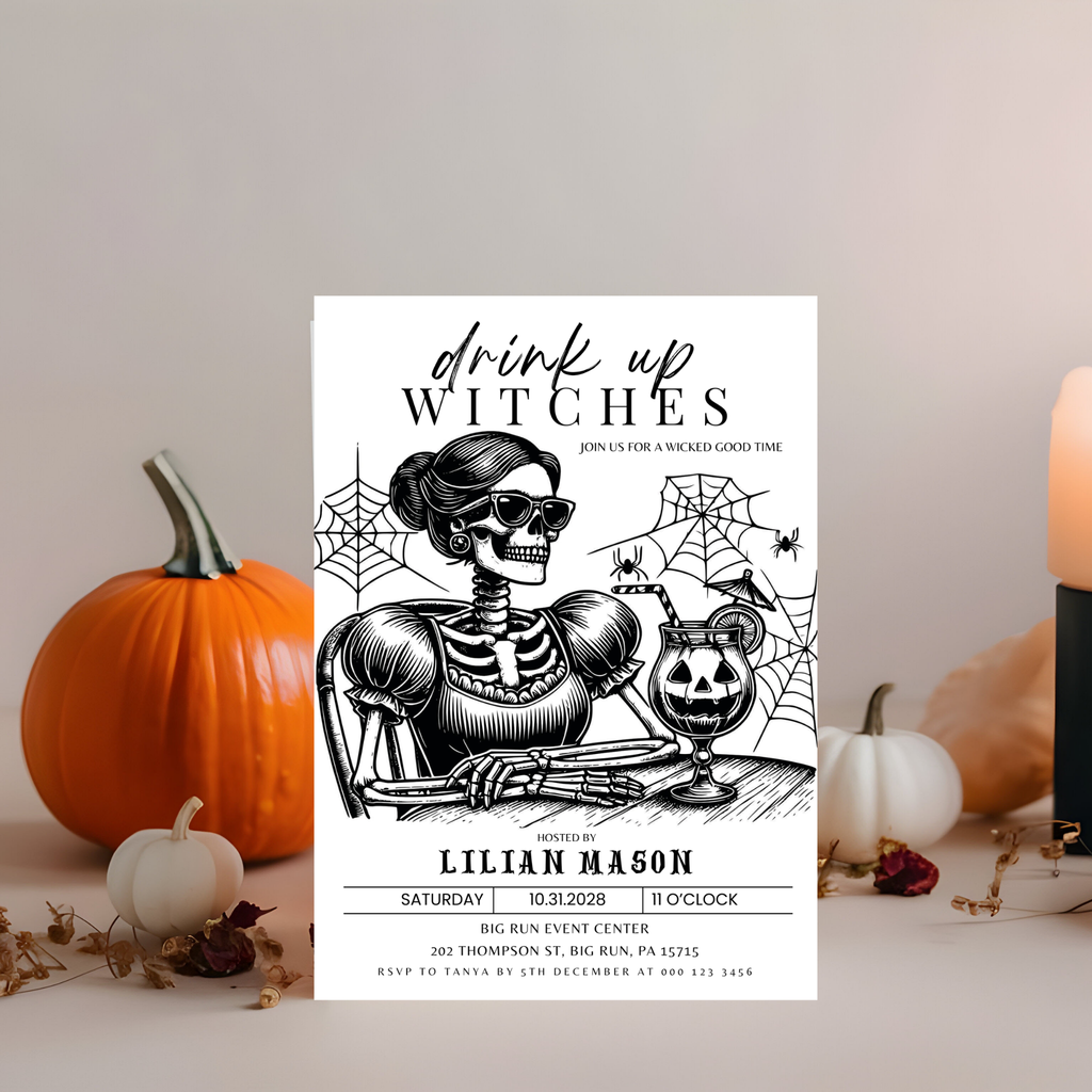 Drink Up Witches Halloween Invitation