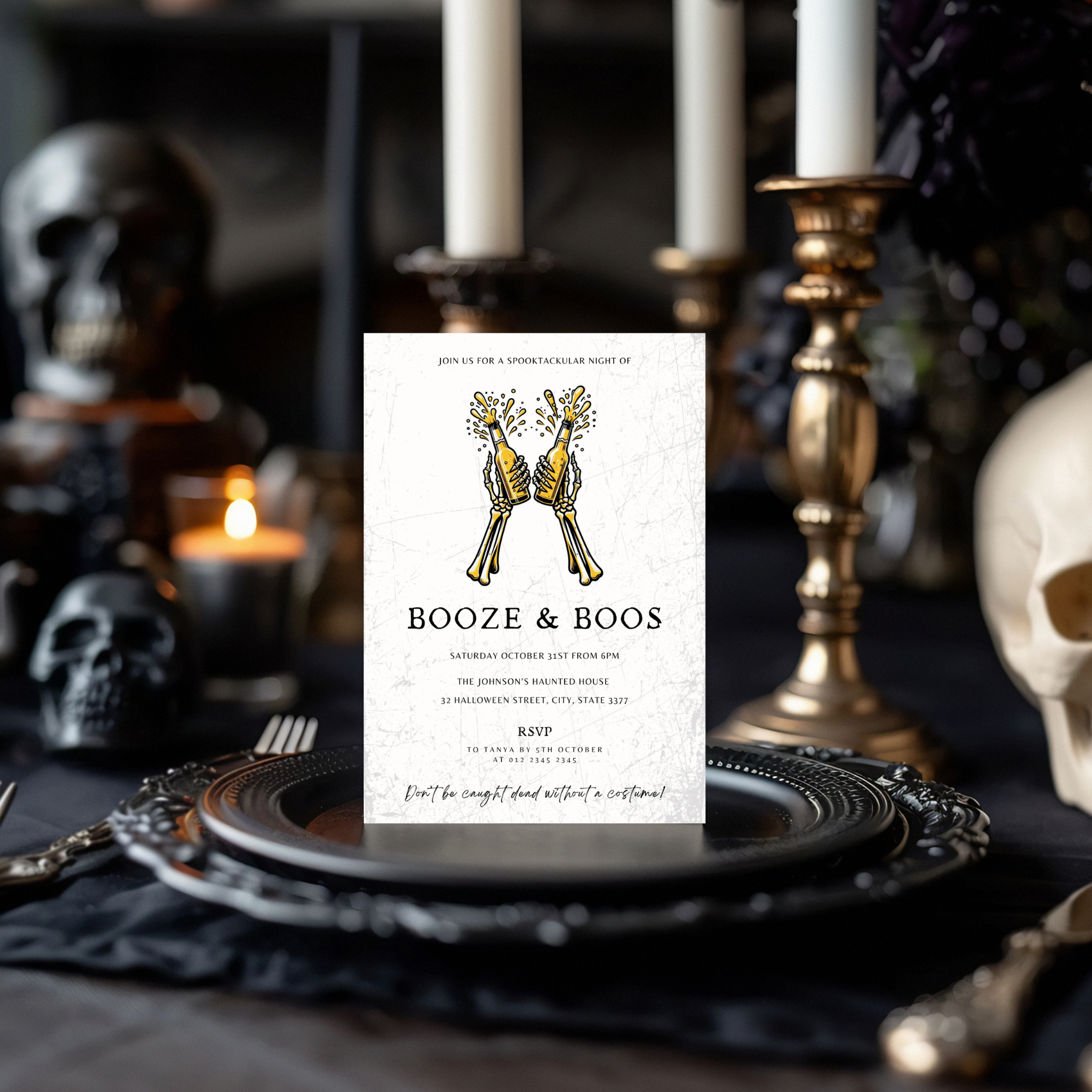 Halloween Booze and Boos Invitation