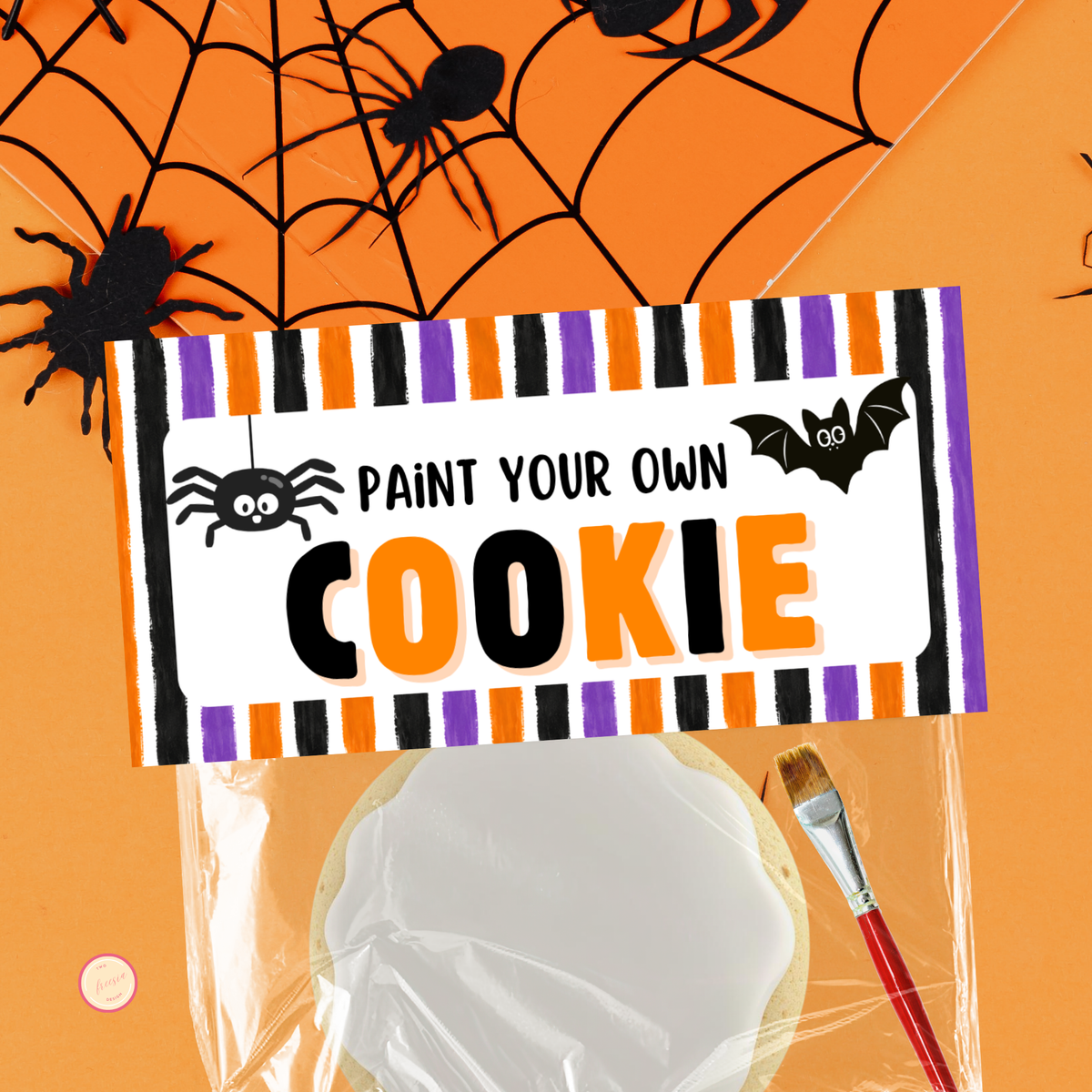 Halloween PYO Cookie Bag Topper - Spider