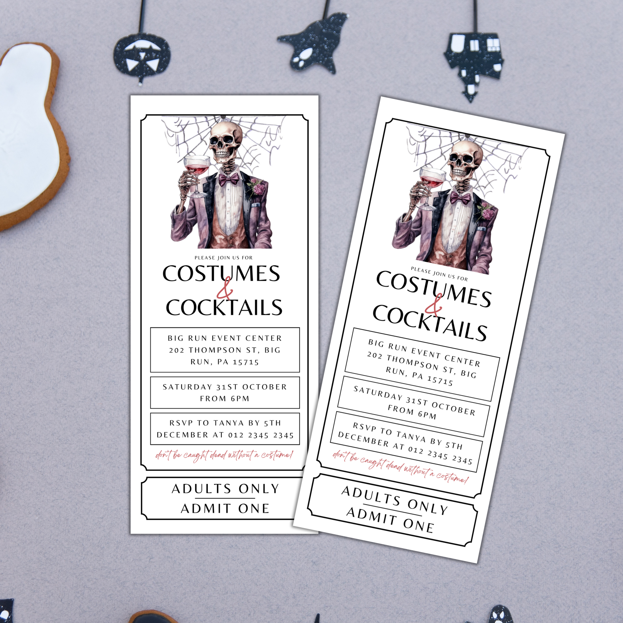 Costumes and Cocktails Ticket Invitation