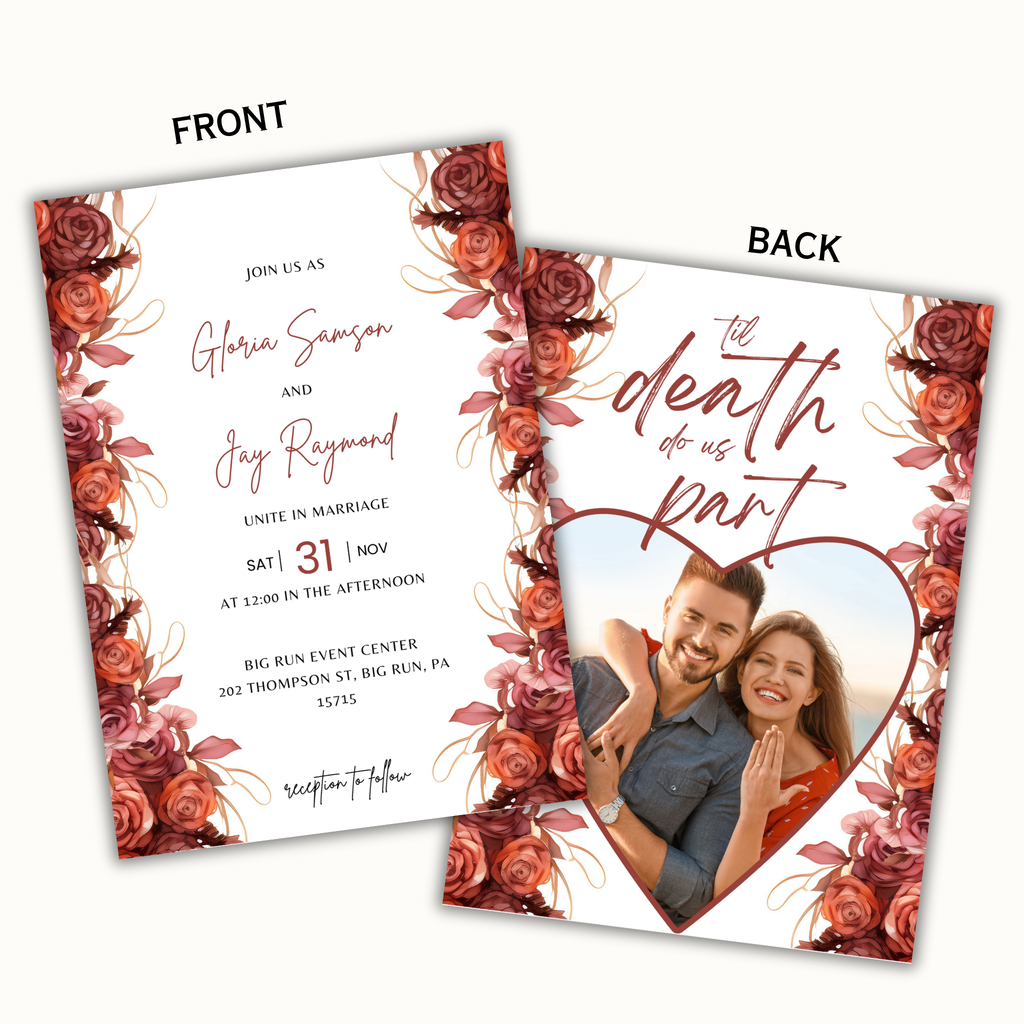 Till Death Do Us Part Wedding Invitation Template