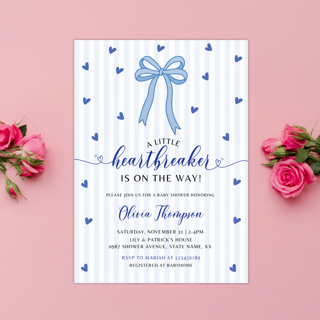 Valentine Baby Shower Invitation Set