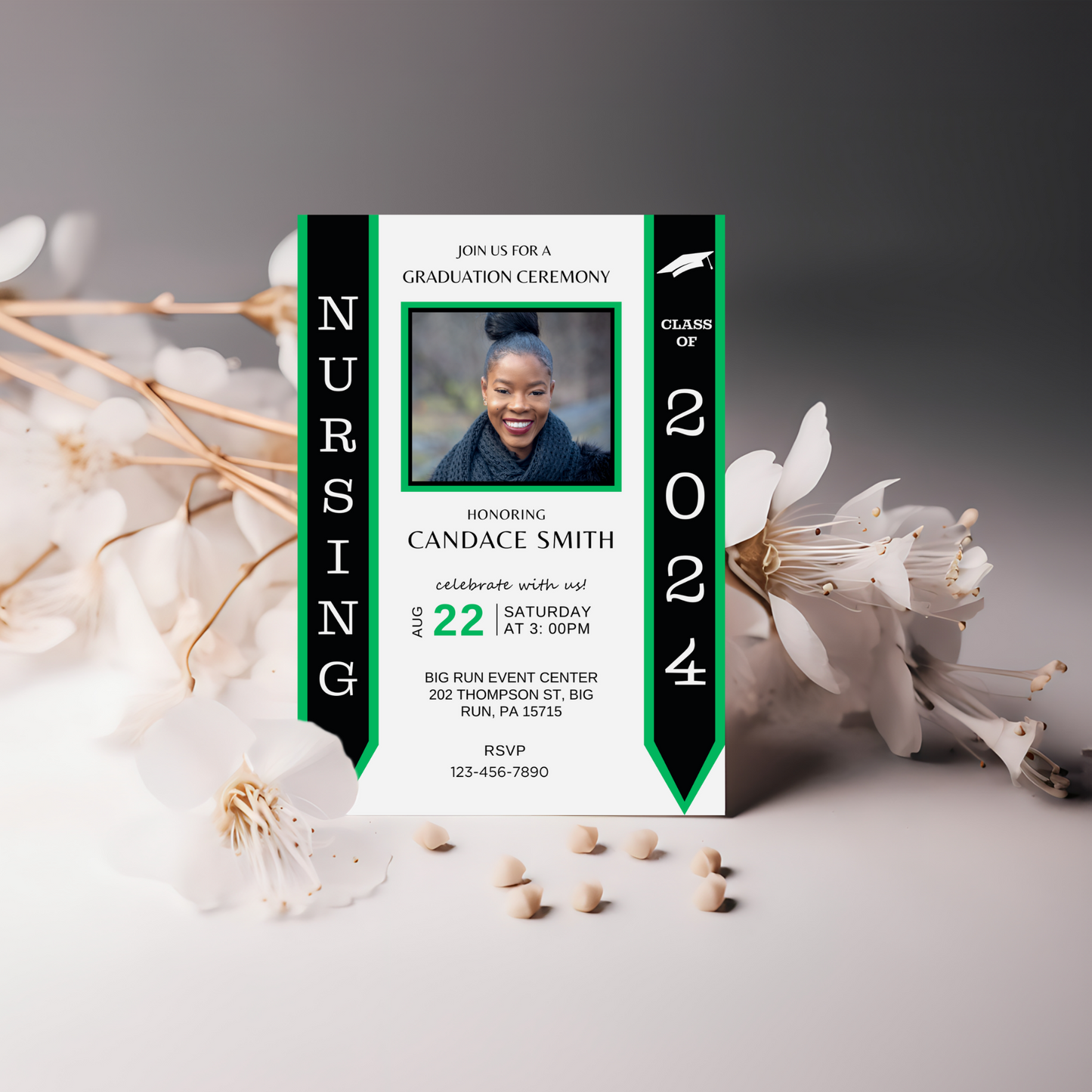 Graduation Invitation Template - Green