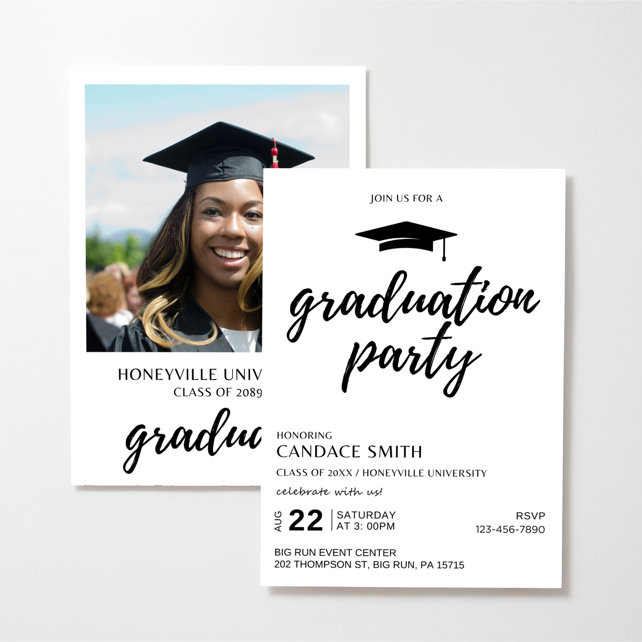 Graduation Party Invitation - Minimalist + Photo