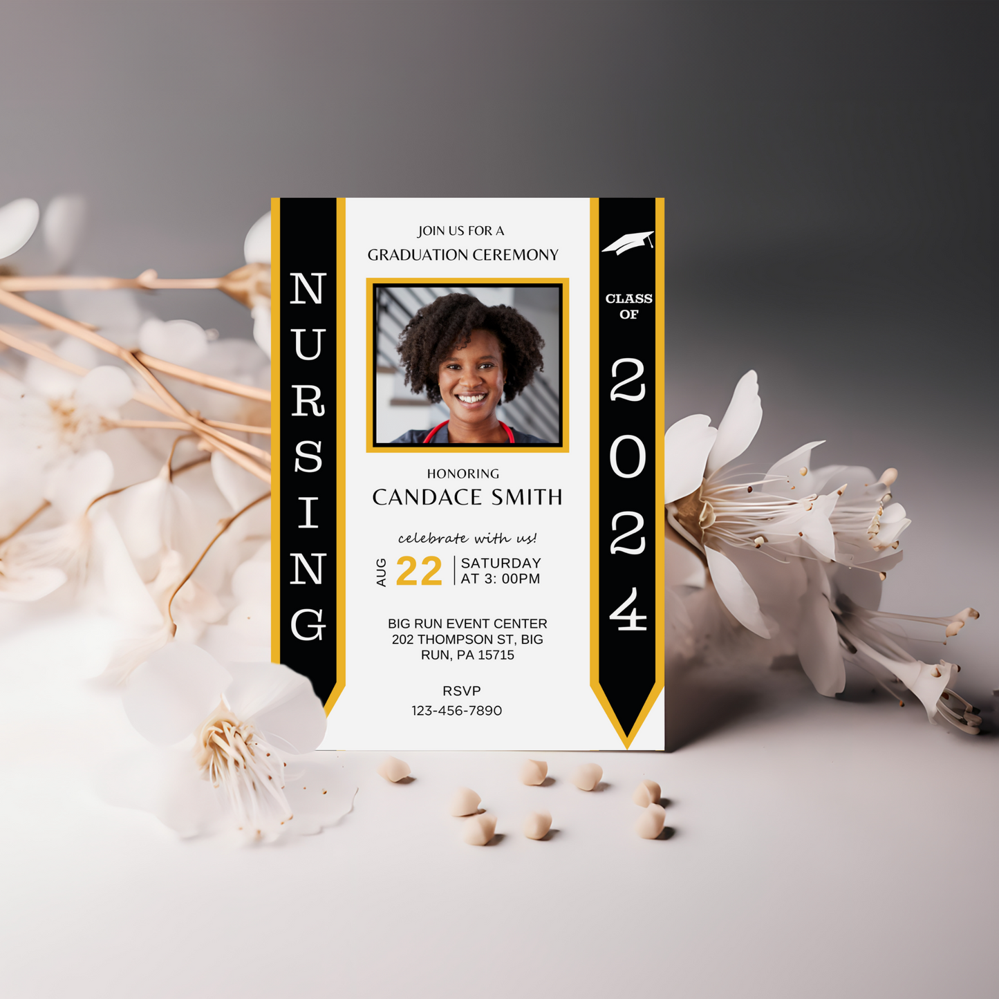 Graduation Invitation Template - Yellow