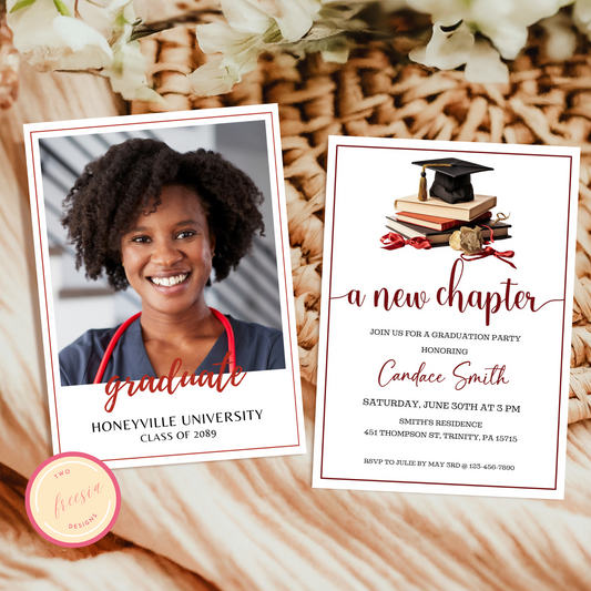 Grad Party Invite Template - A New Chapter