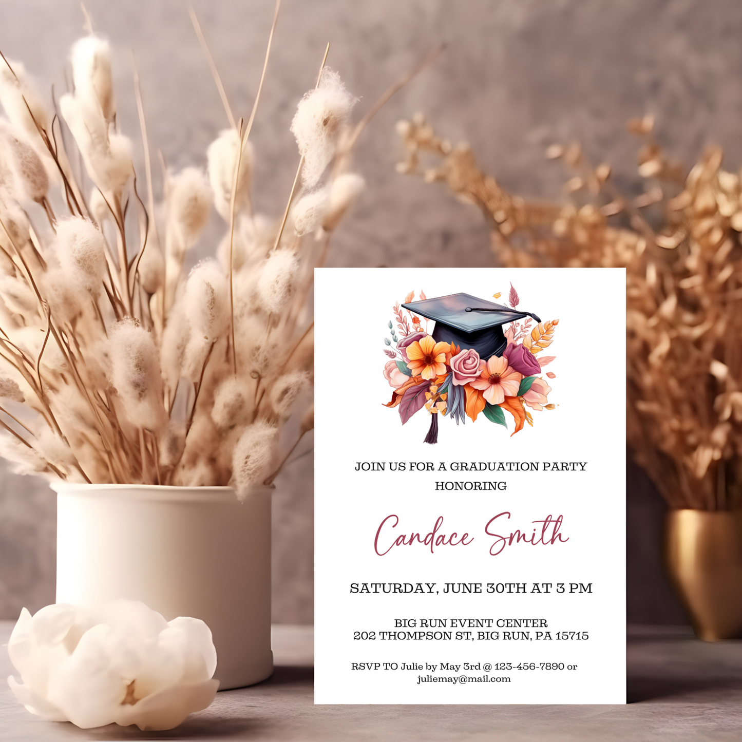 Editable Invitation Template - High School/College Grad