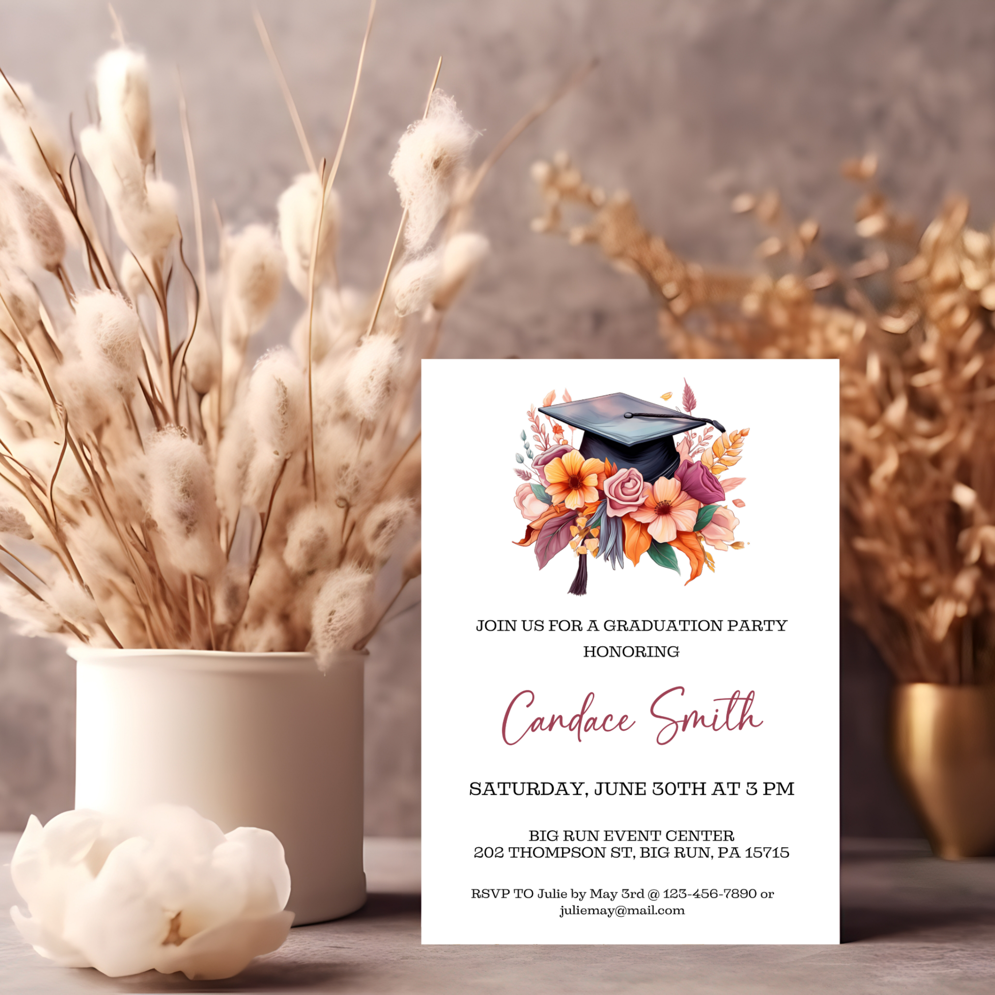 Editable Invitation Template - High School/College Grad
