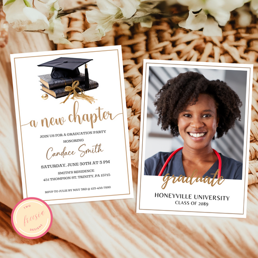 Graduation Invitation Template - A New Chapter