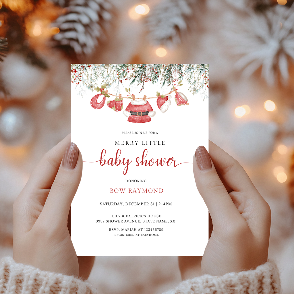 Merry Little Baby Shower Invitation Bundle