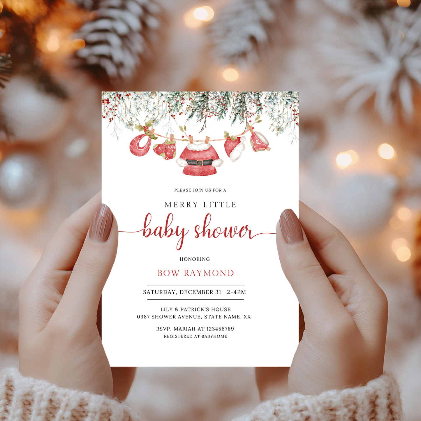 Merry Little Baby Shower Invitation Bundle