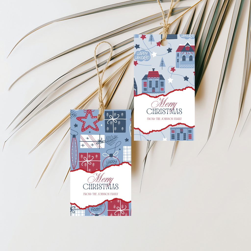 Christmas Gift Tag Set of 5 | Blue Winter
