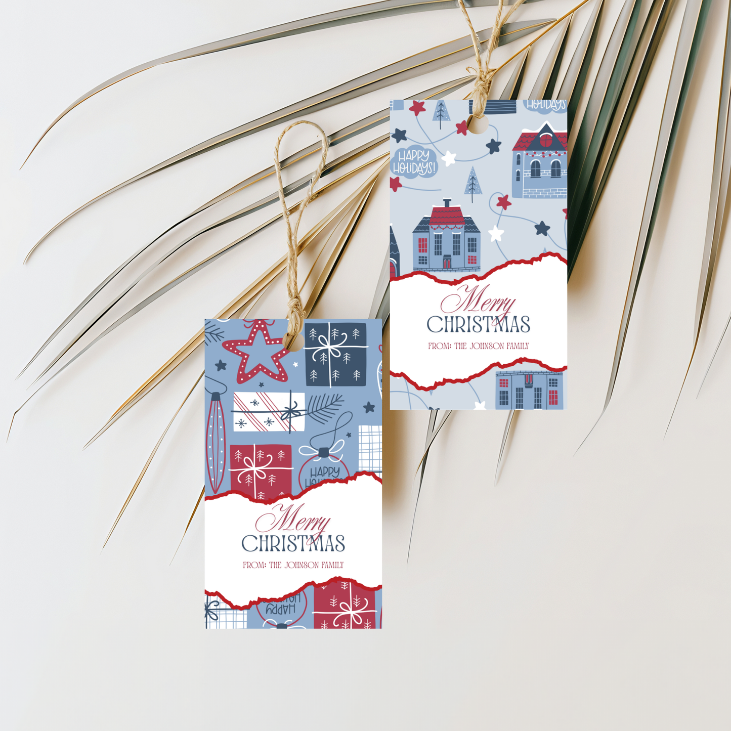Christmas Gift Tag Set of 5 | Blue Winter