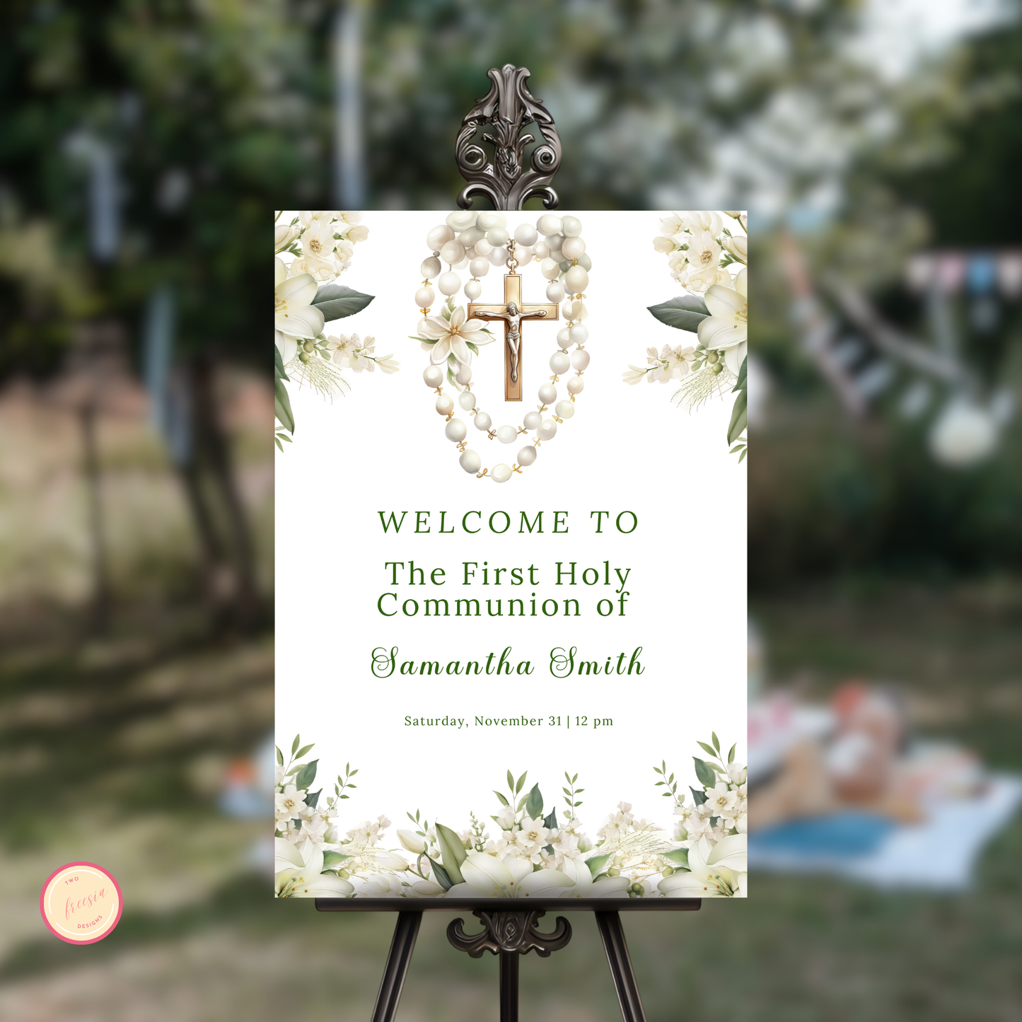 First Holy Communion Welcome Sign - Green