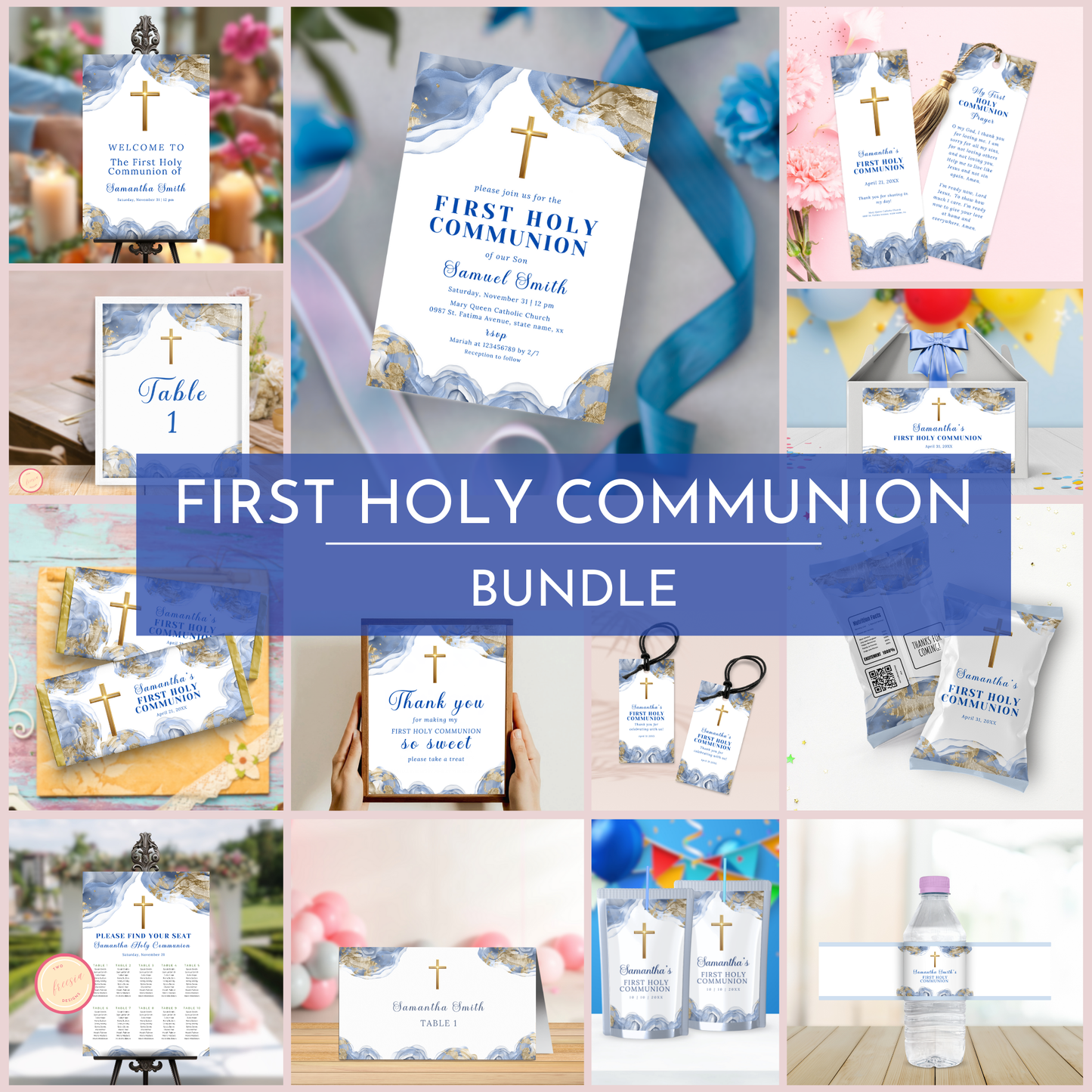First Holy Communion Celebration Bundle - Blue