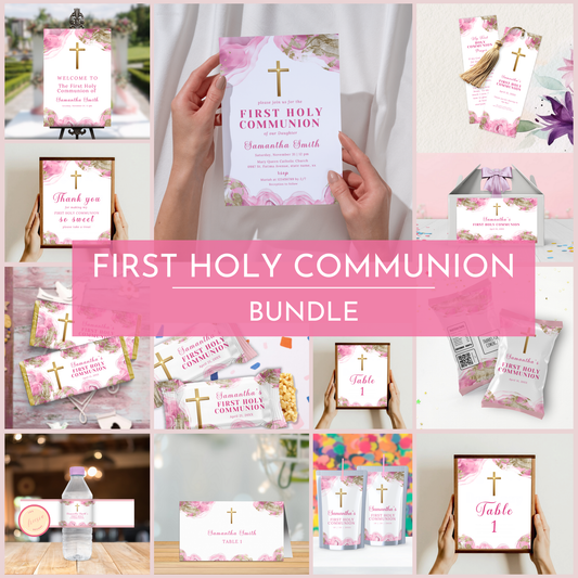 First Holy Communion Celebration Bundle - Pink