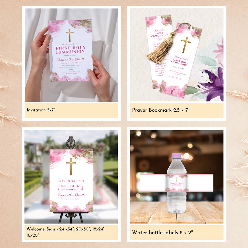 First Holy Communion Celebration Bundle - Pink