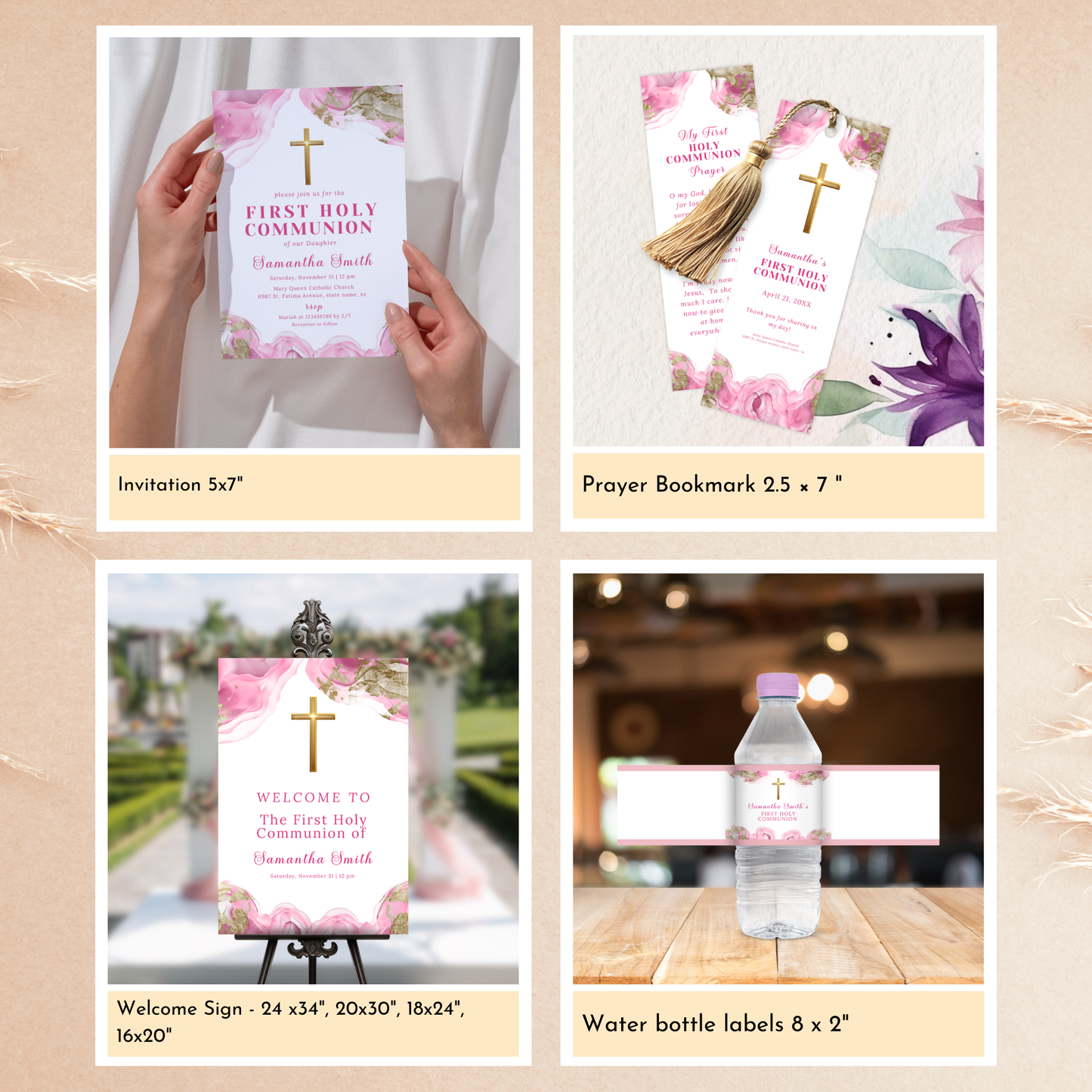 First Holy Communion Celebration Bundle - Pink
