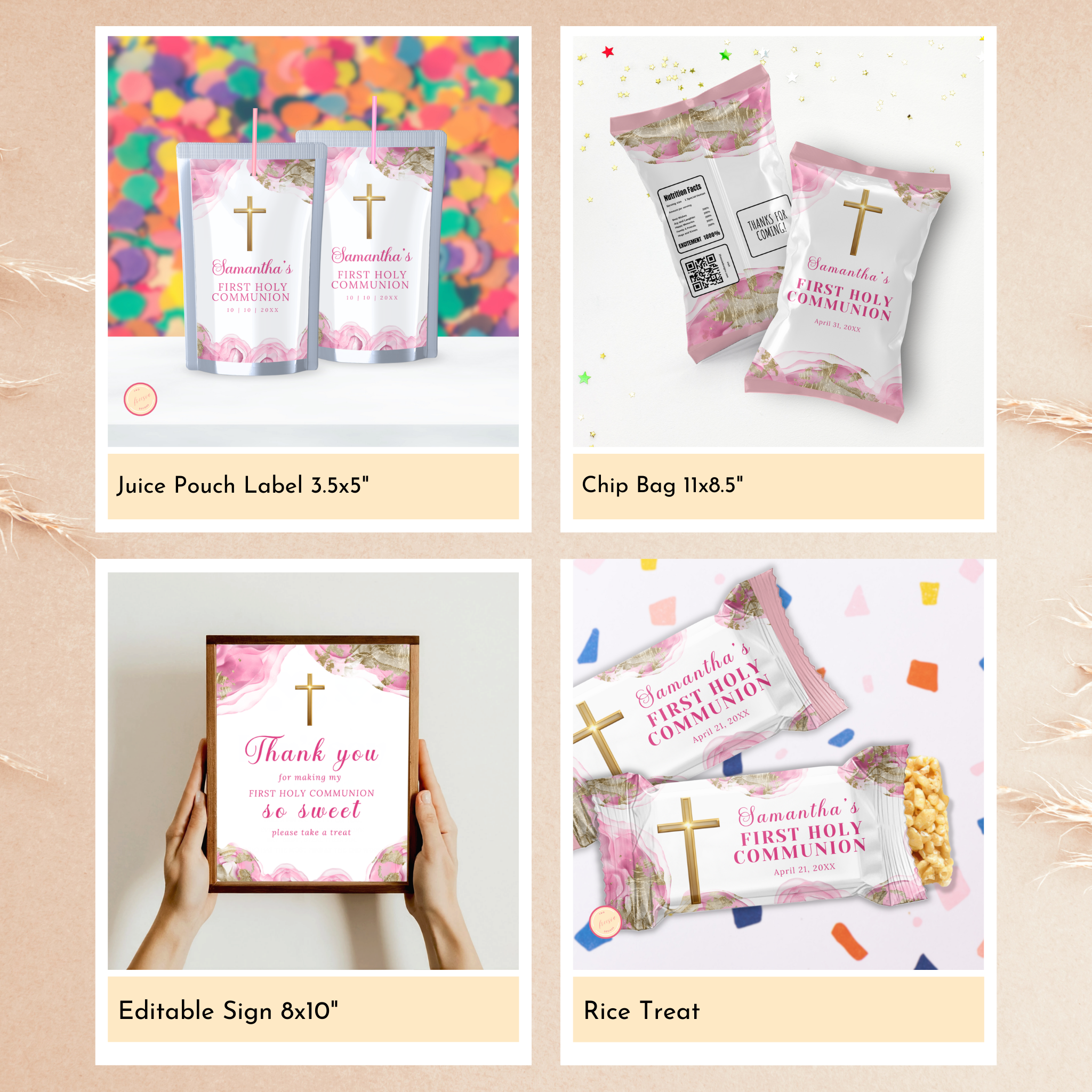 First Holy Communion Celebration Bundle - Pink