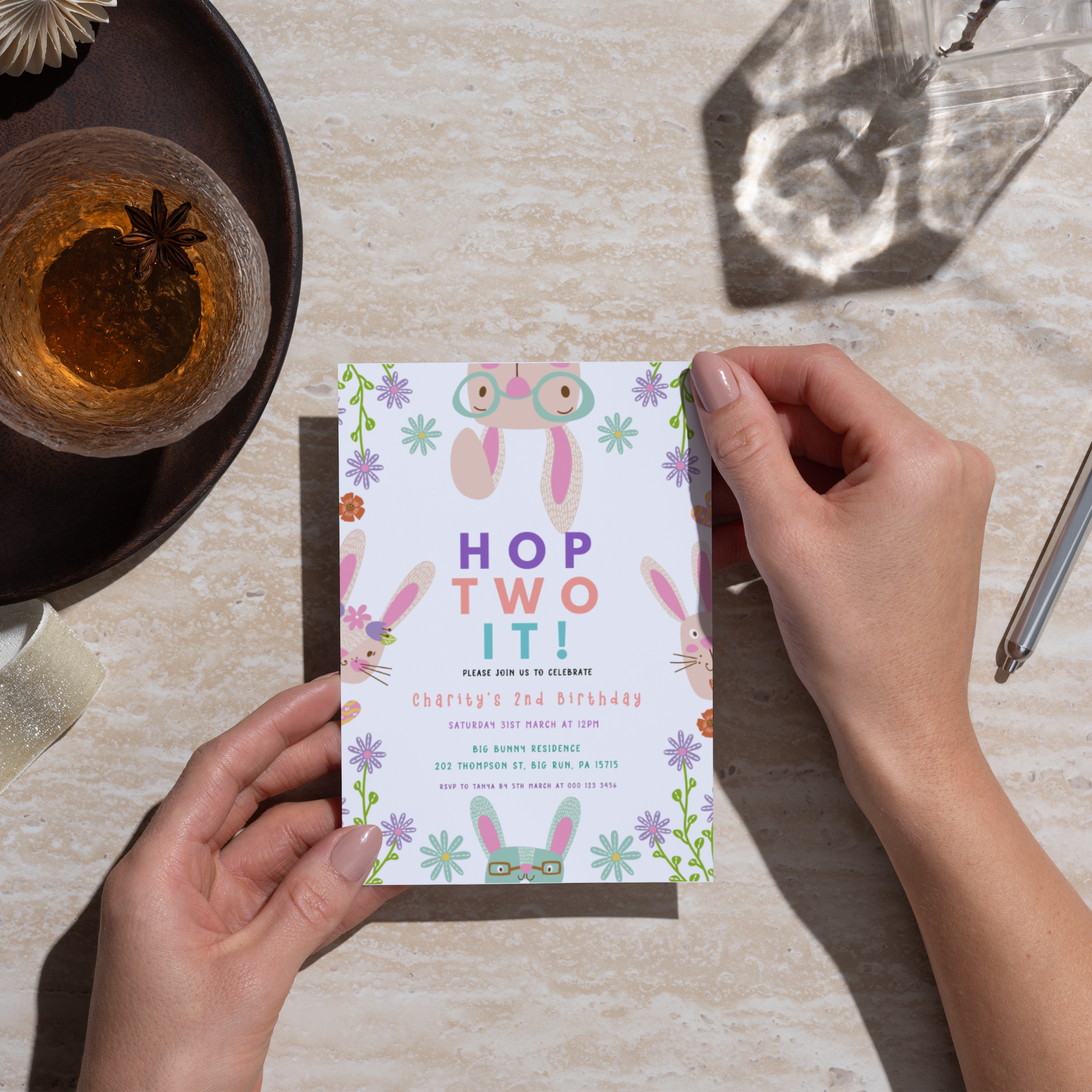 Hop Two It Birthday Invitation