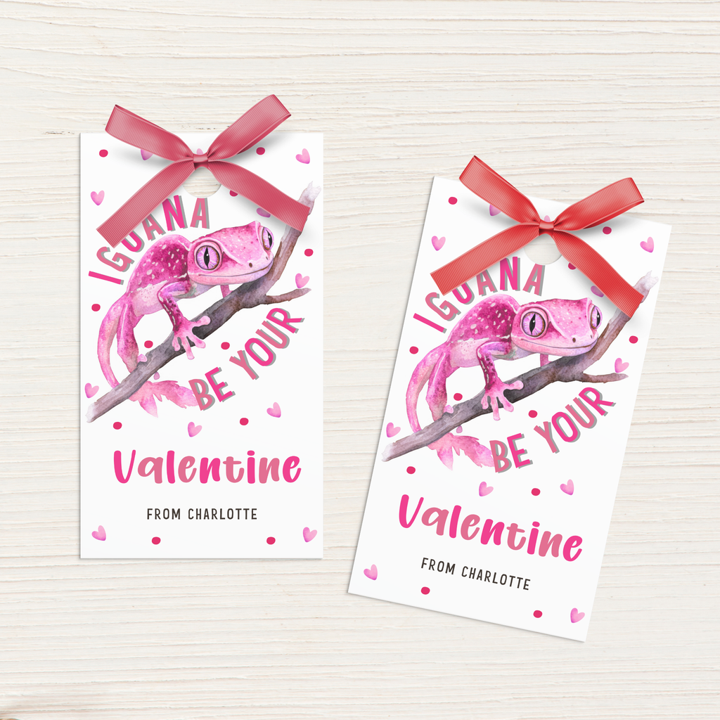 Iguana Valentine's Day Tag