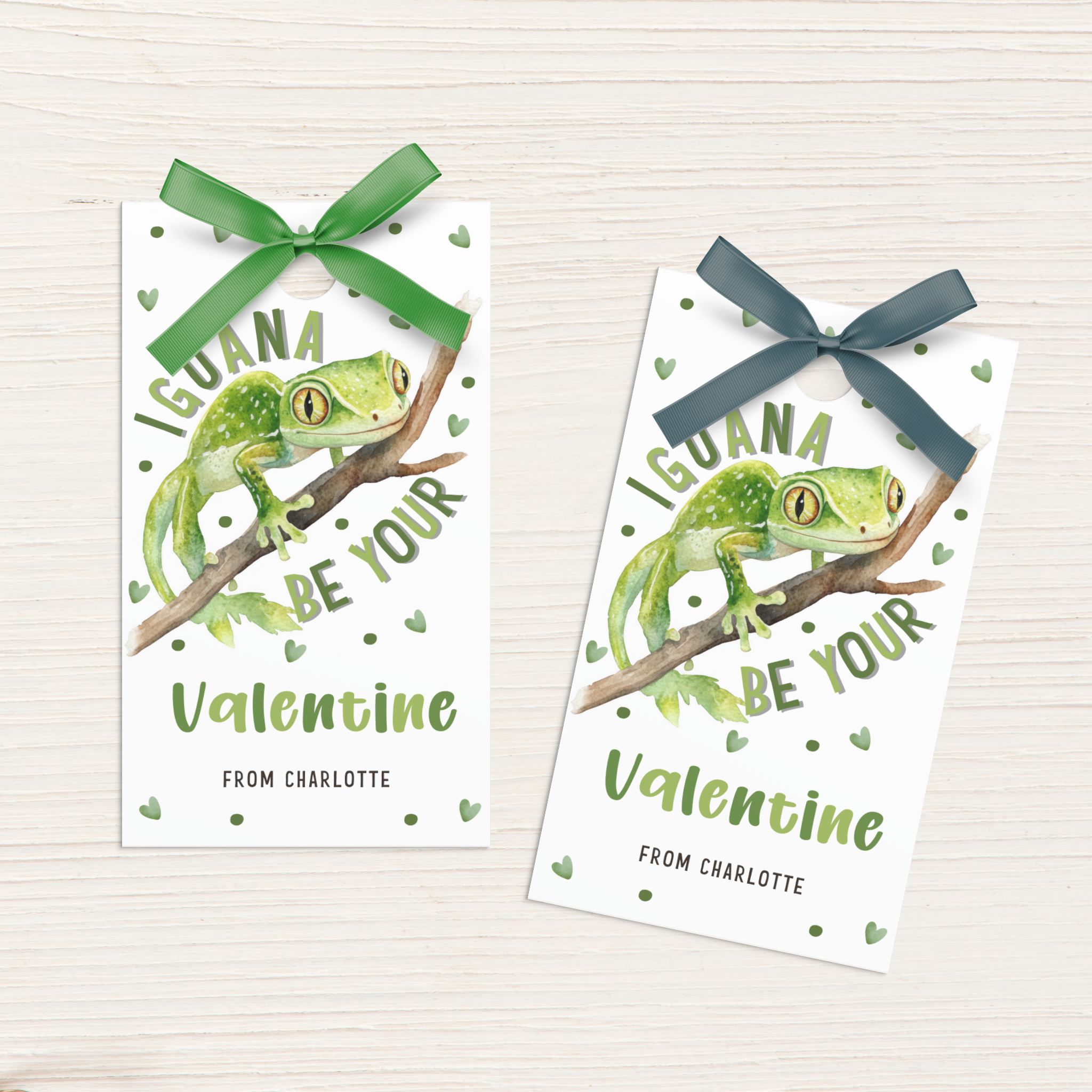 Iguana Valentine's Day Tag