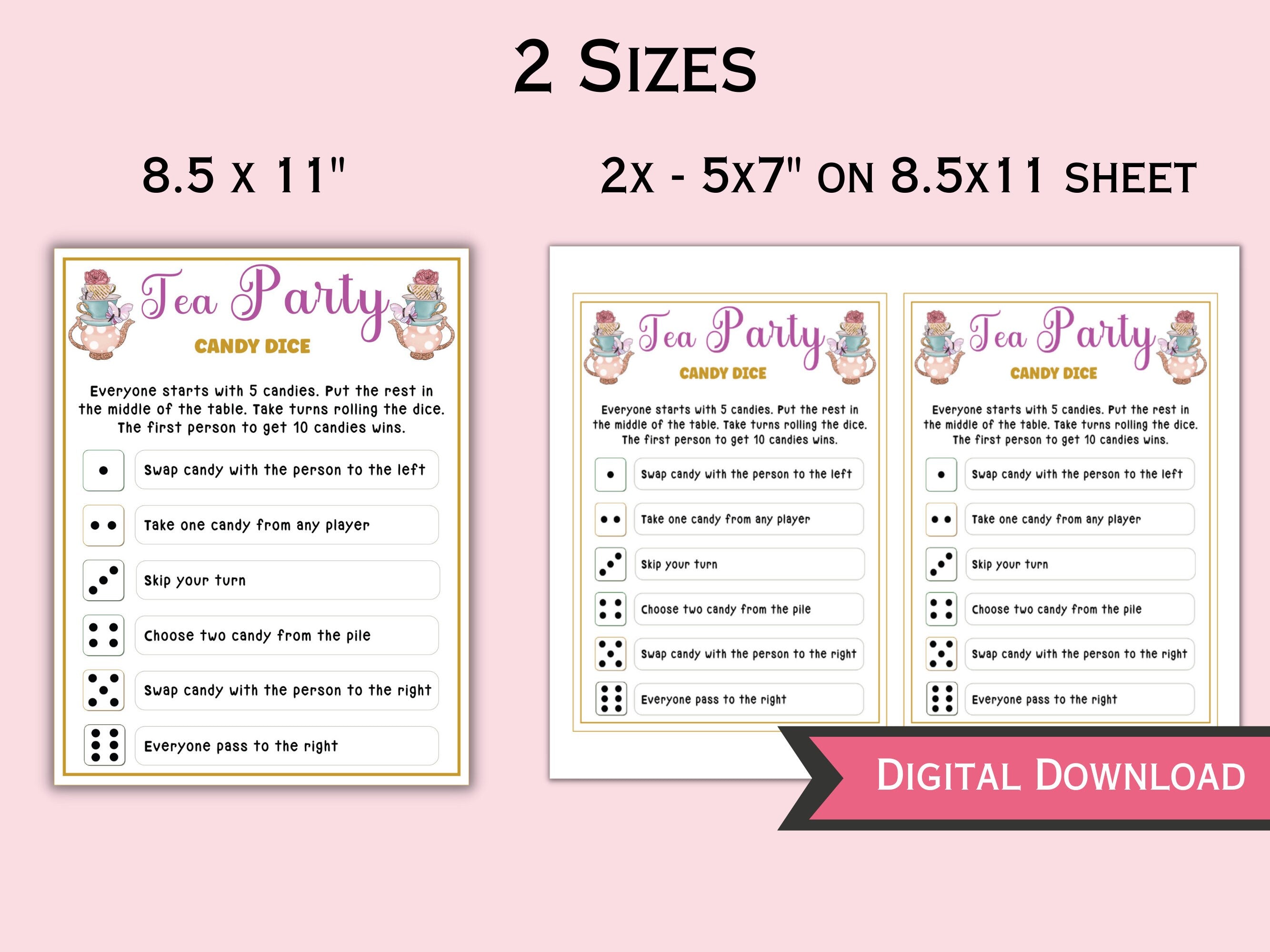 10 Tea Party Game Bundle for Kids