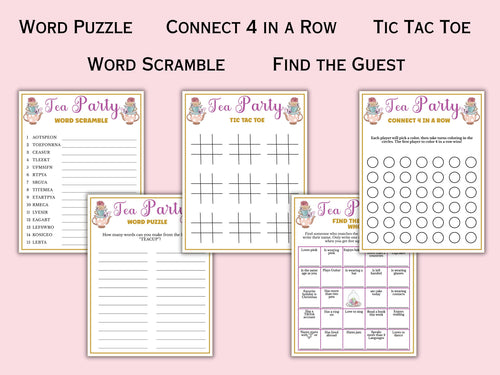 10 Tea Party Game Bundle for Kids