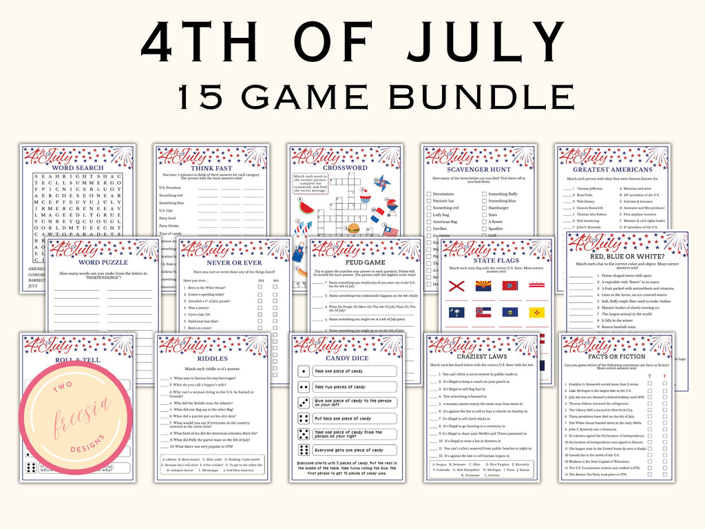 15 Printable 4th of July Games