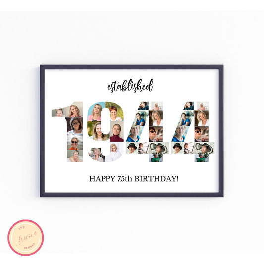 Born in 1944 Birthday Photo Collage Template
