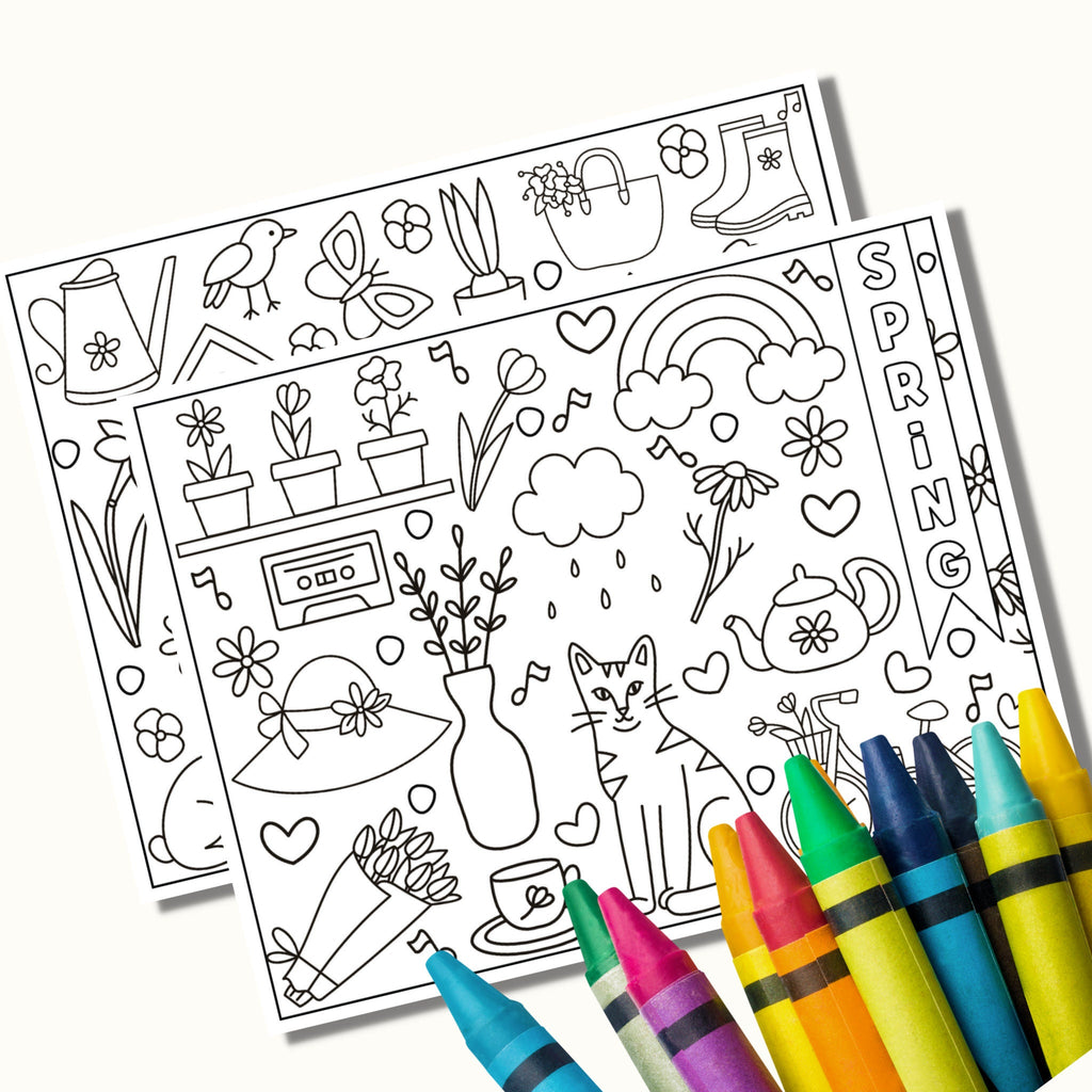 Printable Spring Doodle Coloring Pages