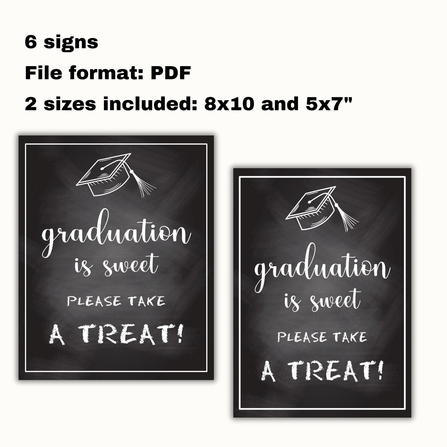 Graduation Party Table Signs Bundle - Chalkboard