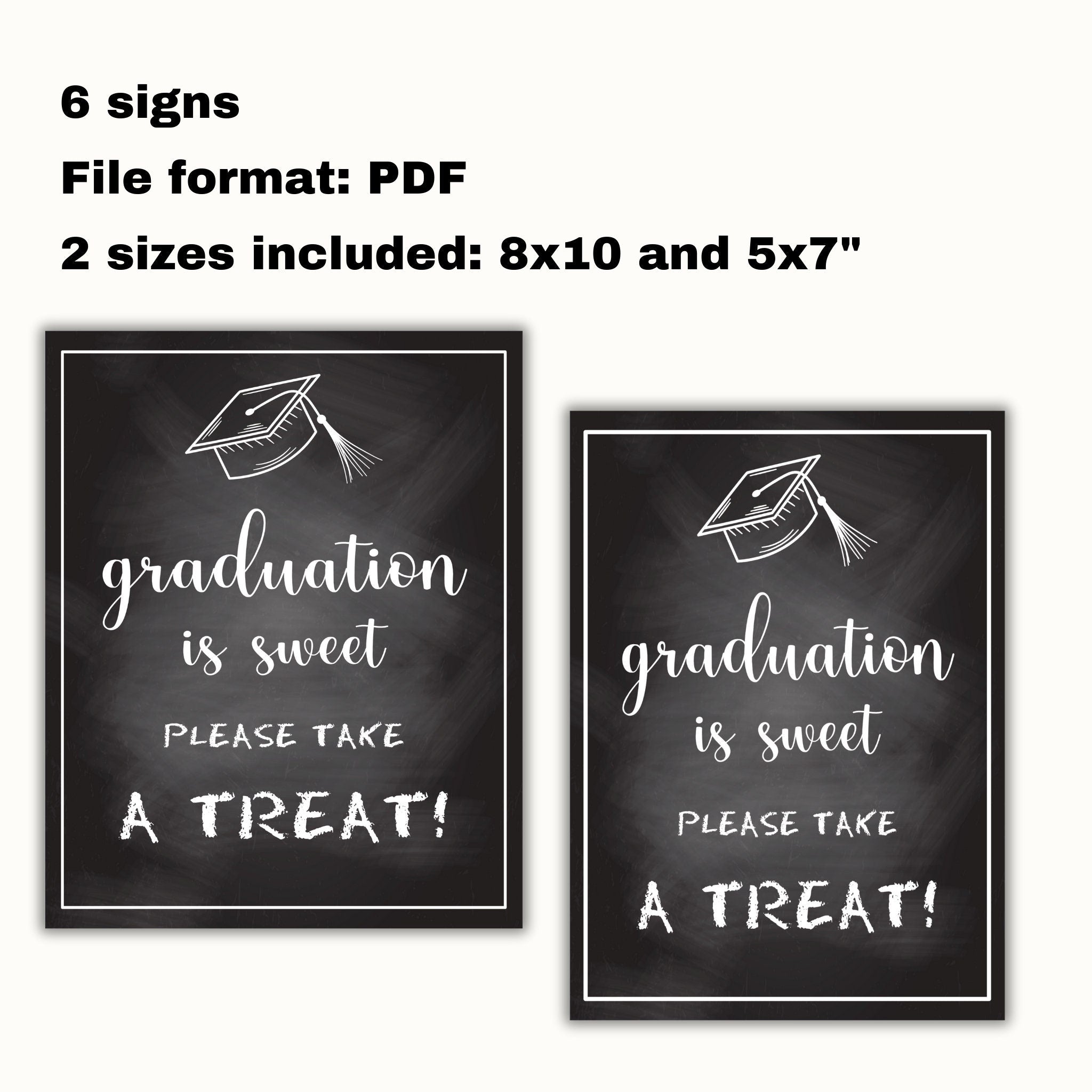 Graduation Party Table Signs Bundle - Chalkboard