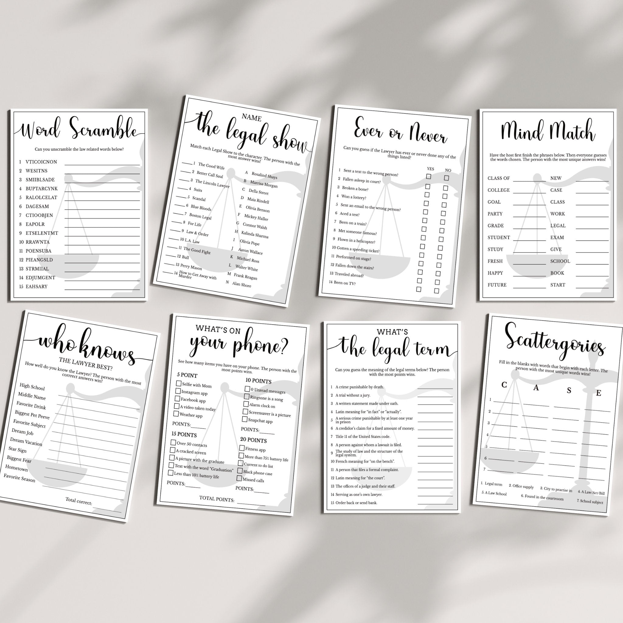 Law School Graduation 8 Game Bundle