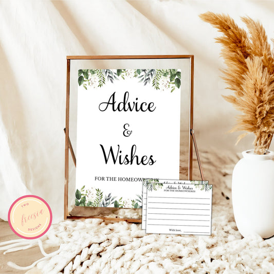 Housewarming Advice and Wishes Cards & Sign