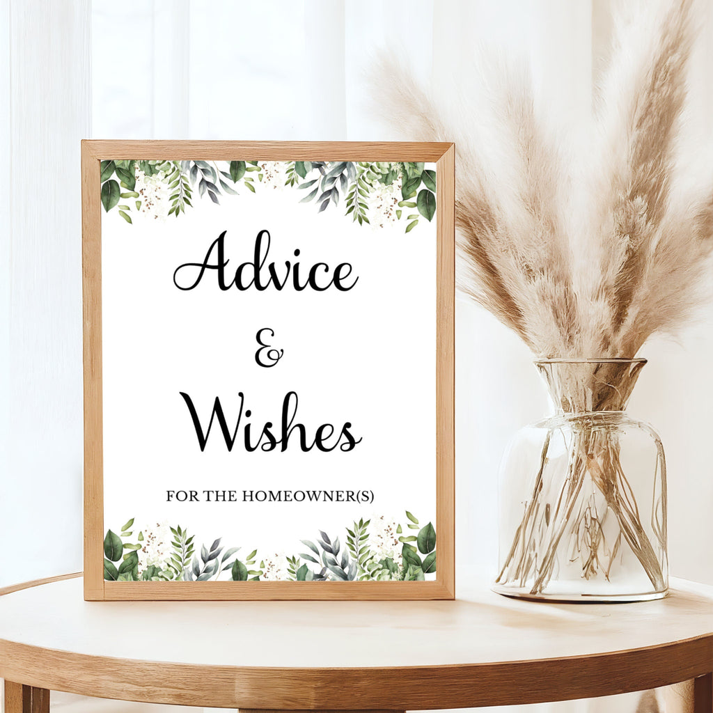 Housewarming Advice and Wishes Cards & Sign