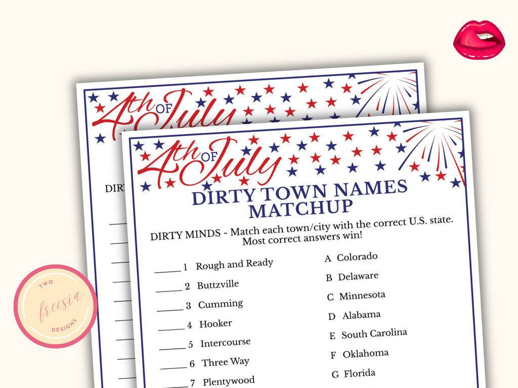 Dirty Town Names Match Up