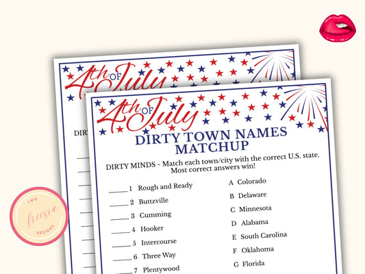 Dirty Town Names Match Up