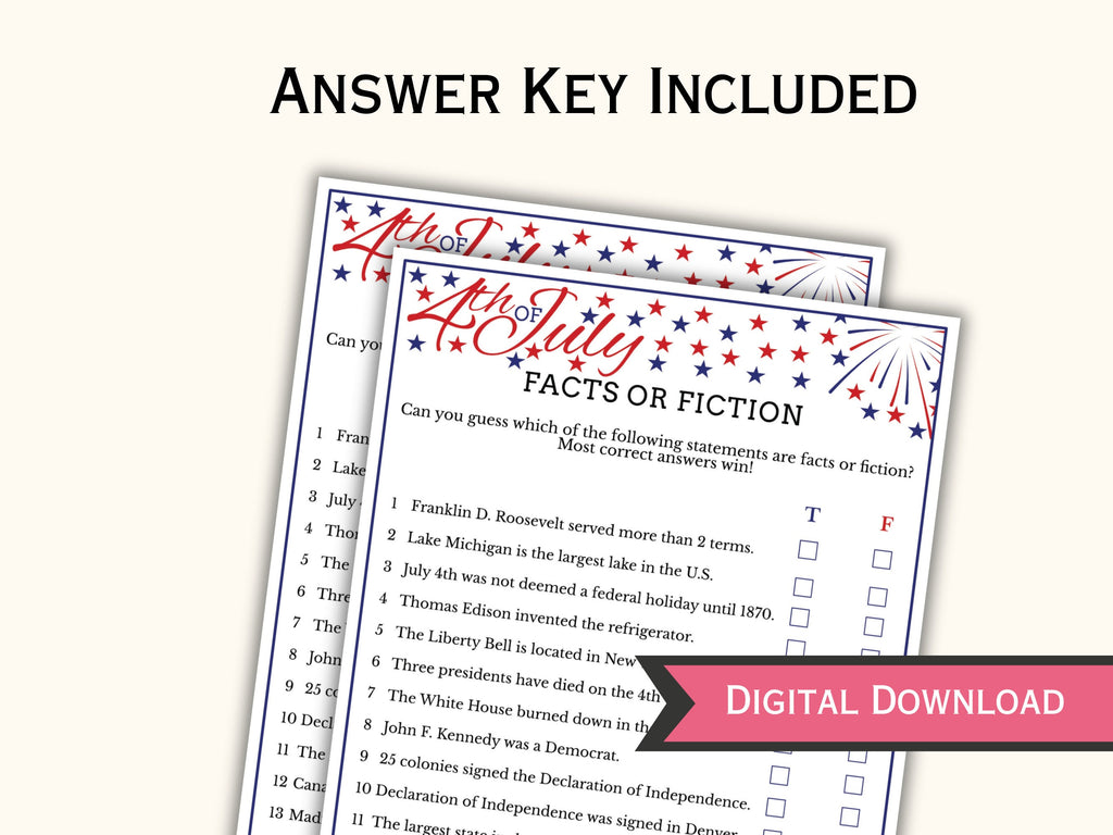 Fact or Fiction - 4th of July Game