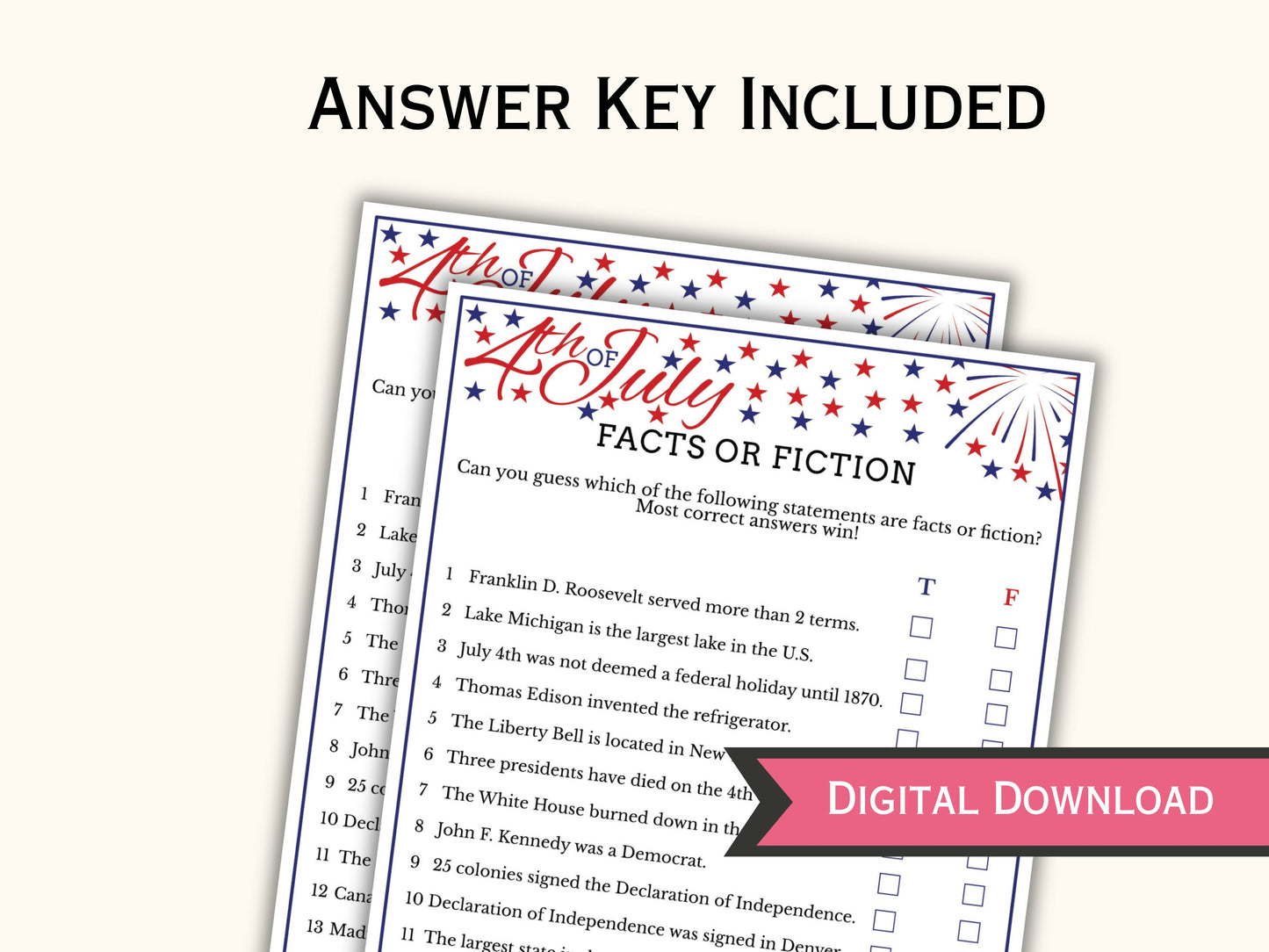 Fact or Fiction - 4th of July Game