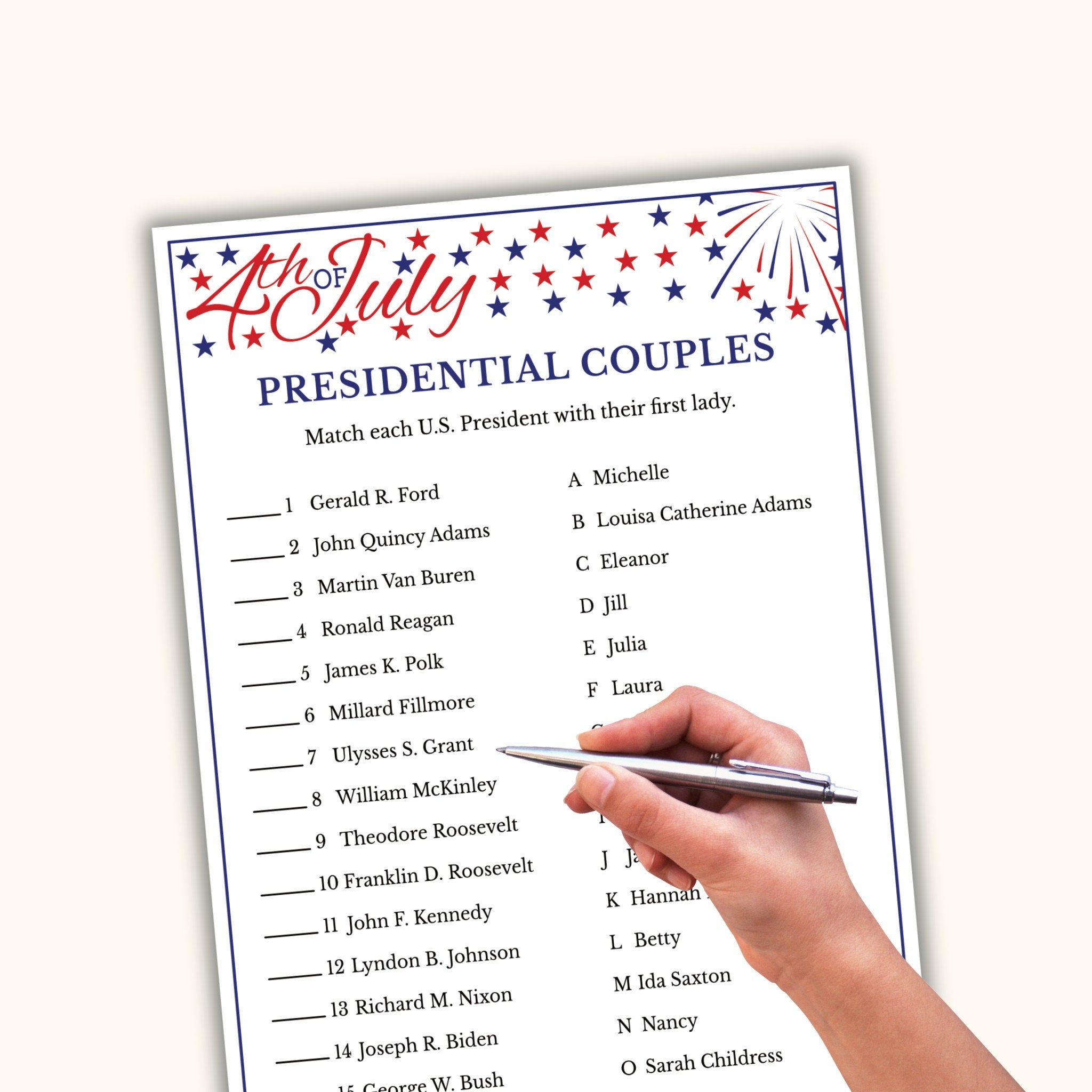 Presidential Couple Match | 4th of July Game