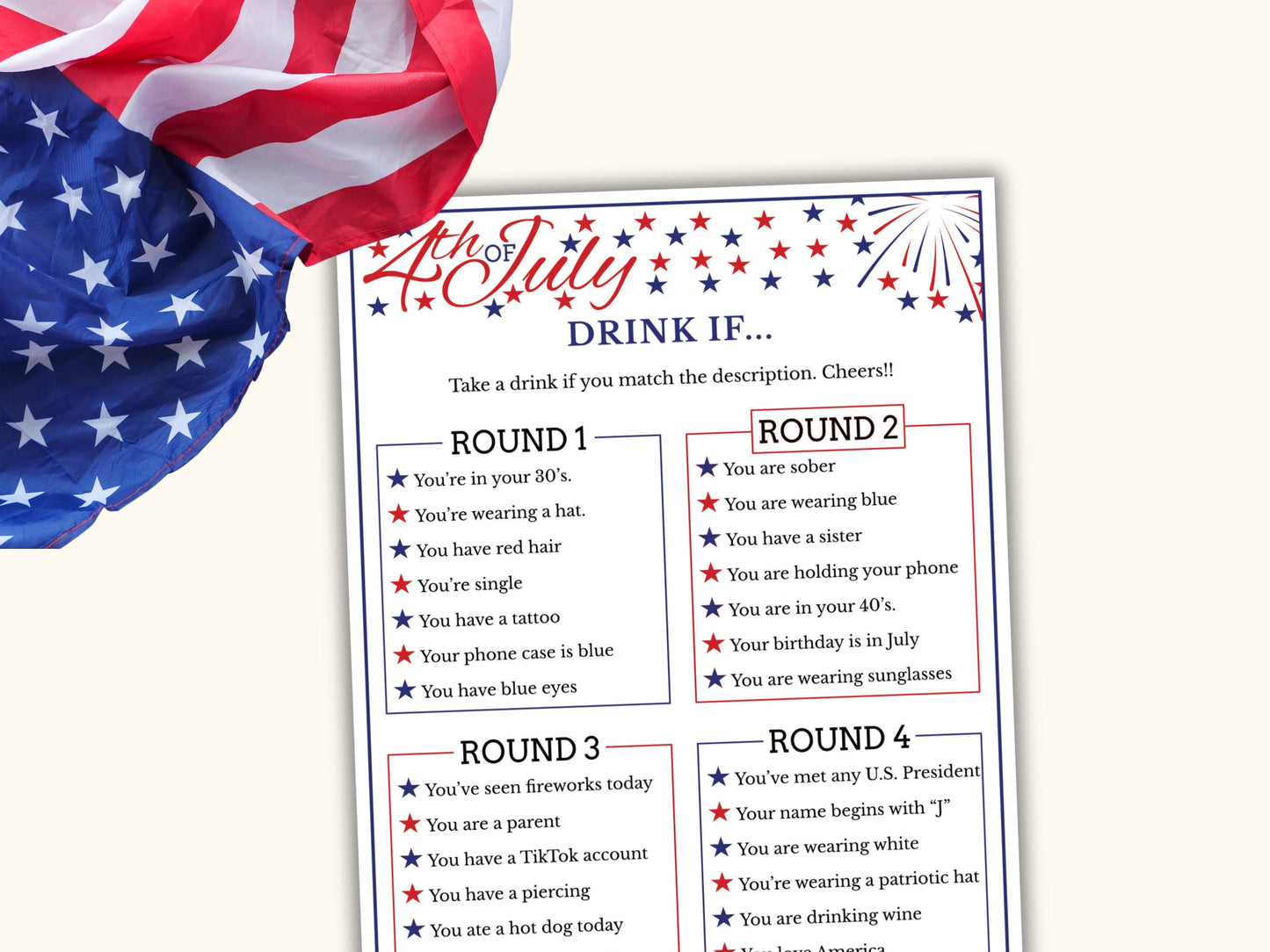 Drink If Game - 4th of July