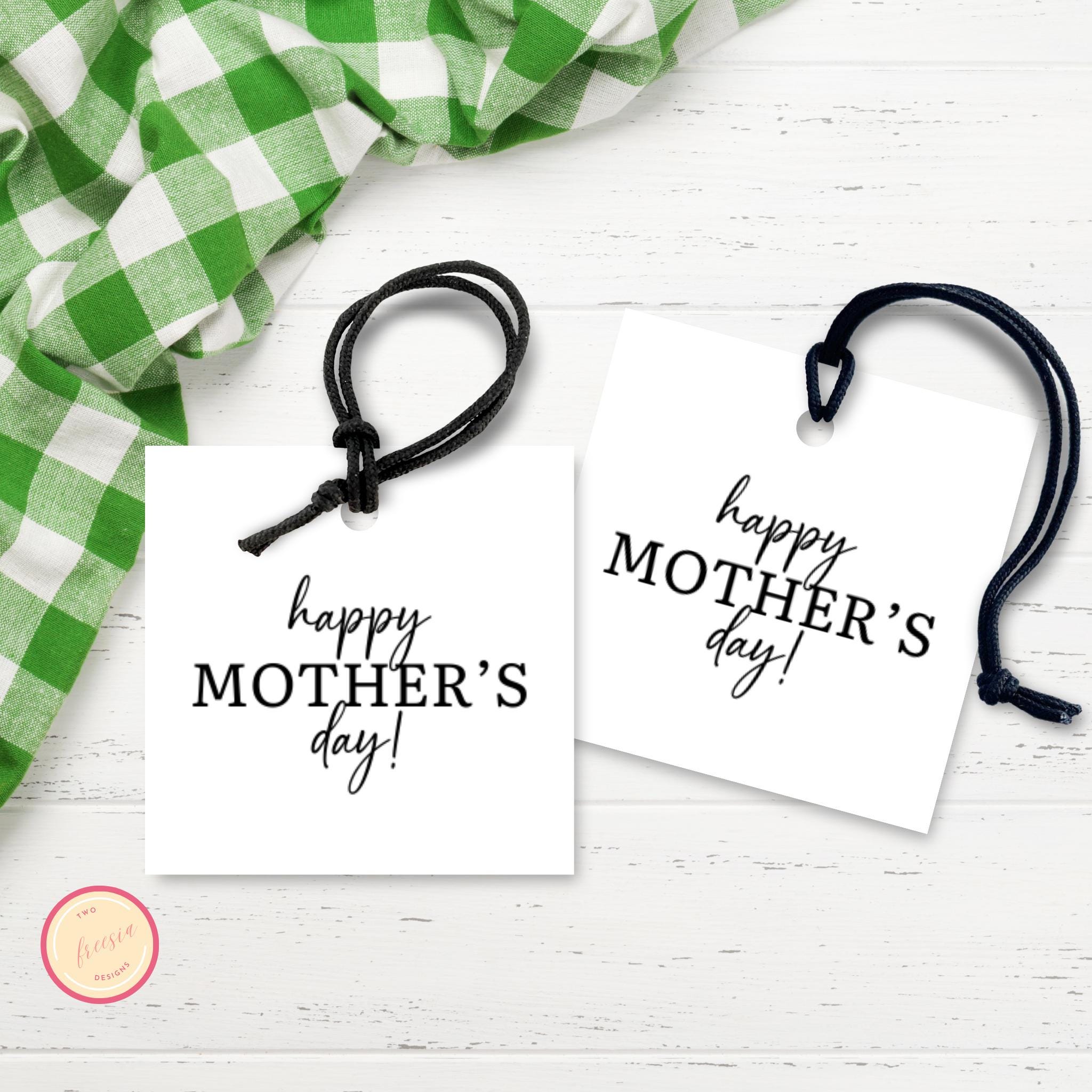 Modern Happy Mother's Day Gift Tag - 3x3"