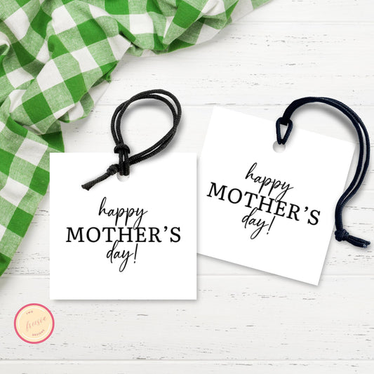 Modern Happy Mother's Day Gift Tag - 3x3"